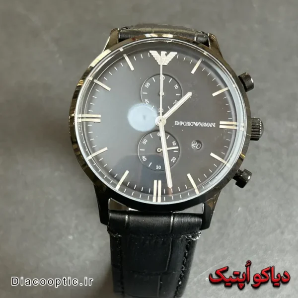 ساعت مچی مردانه اورجینال برند امپریو آرمانی بند چرمی سه موتور کد DO 2051 - تصویر 5