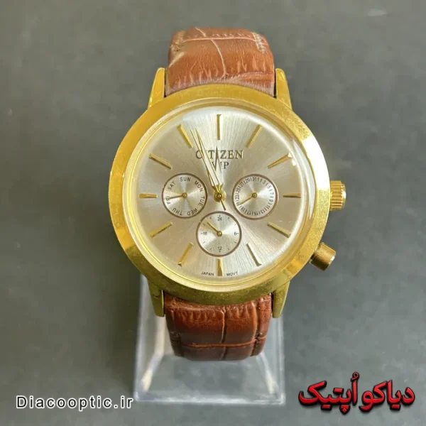 ساعت مچی مردانه برند سیتیزن سه موتور بند چرمی کد 1027 - تصویر 5