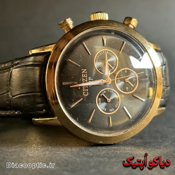 ساعت مچی مردانه برند سیتیزن سه موتور بند چرمی کد 1027 - تصویر 6