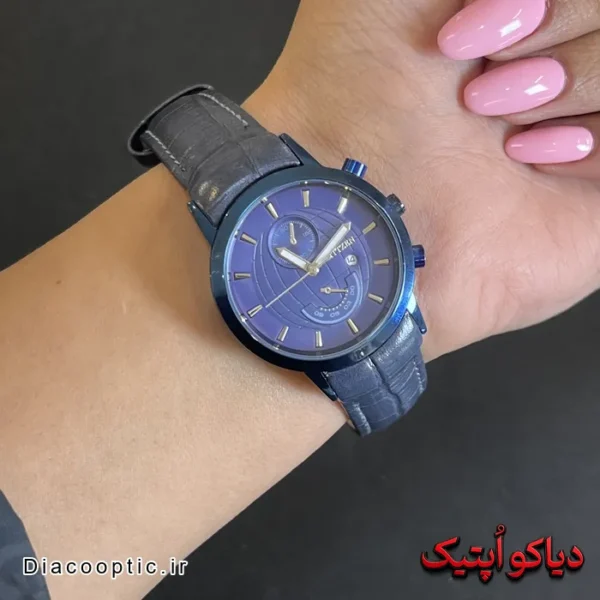 ساعت مچی زنانه برند سیتیزن بند چرم موتور ژاپن مدل DO 2002 - تصویر 7