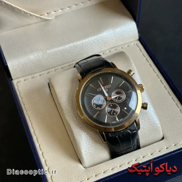 ساعت مچی مردانه برند سیتیزن سه موتور بند چرمی کد 1027 - تصویر 7