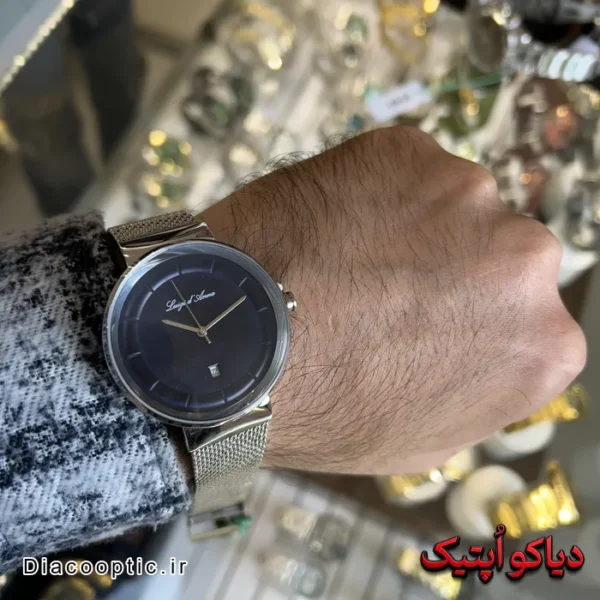 ساعت مچی مردانه اورجینال برند LDA بند حصیری کد DO 2261 - تصویر 8