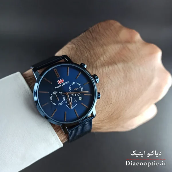 ساعت مچی مردانه اورجینال موتور ژاپن برند مینی فوکوس سه موتور مدل 6Mf0403G.0 بند حصیری - تصویر 7