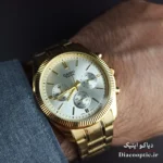 نورپردازی صفحه چند رنگ ساعت کاسیو DO1170 و کنتراست قاب طلایی