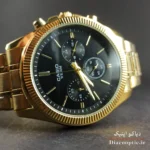نمای ساعت کاسیو DO1170 استیل در ترکیب طلایی مشکی با صفحه چند رنگ