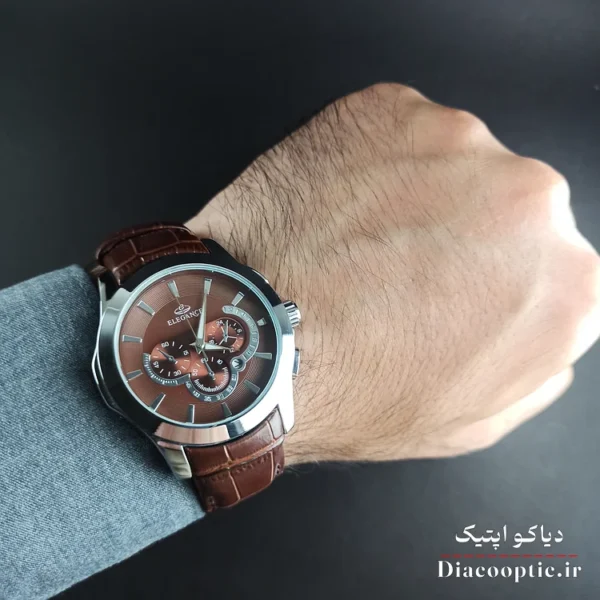 ساعت مچی مردانه برند الگانس مدل DO1176 بند چرمی - تصویر 5