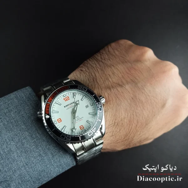 جزئیات بند استیل رنگ ثابت و قفل کلیپسی ساعت مردانه کیمسون