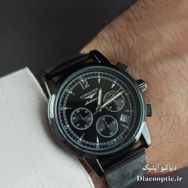 ساعت مچی مردانه برند Longines سه موتور مدل DO1157 حصیری - تصویر 5