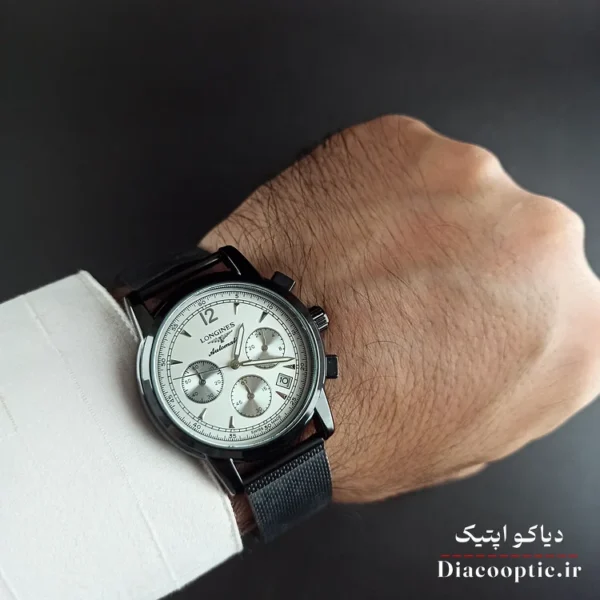 ساعت مچی مردانه برند Longines سه موتور مدل DO1157 حصیری - تصویر 9