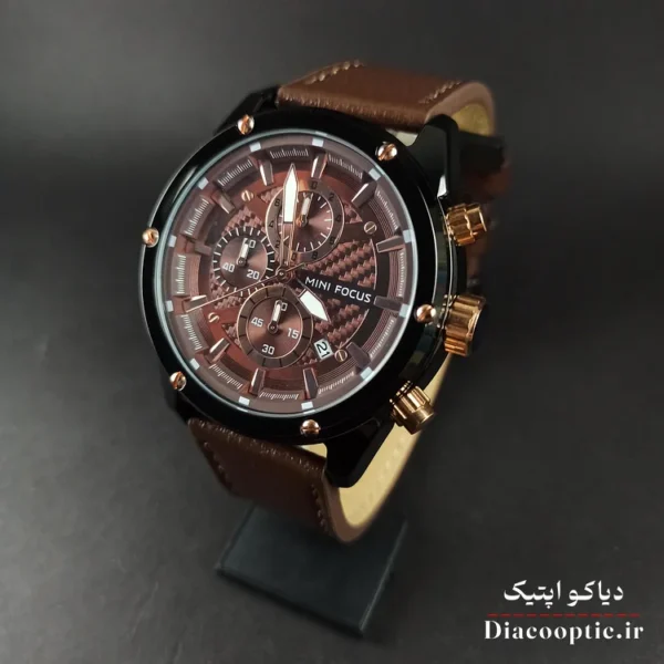 ساعت مچی مردانه اورجینال موتور ژاپن برند مینی فوکوس سه موتور مدل Mf0161G.03 بند چرم - تصویر 3