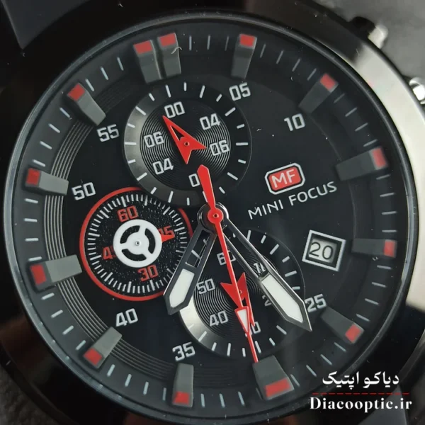 نمای ترکیبی رنگ مشکی و قرمز بند ساعت مینی فوکوس Mf0287G.04