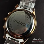 جزئیات دکمه های کرنوگراف و تاج تنظیم در ساعت Unicoo DO1169
