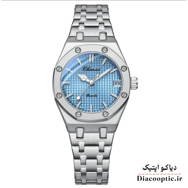 نمای کناری و دور قاب نقره ای ساعت چنکسی Do-CHENXI 648
