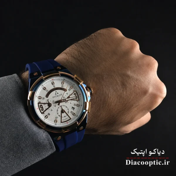 ساعت مچی مردانه برند فیترون سه موتور مدل Do1305 بند رابر - تصویر 7