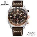 ساعت مچی مردانه سه موتور برند نیوی فورس چرمی مدل NAVIFORCE 8057 بند چرم
